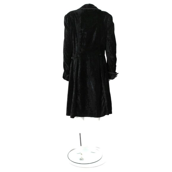 Vintage Y2K JEANNIE NITRO Black Velvet Whimsy Gothic Cloak Long Jacket sz M /005 - Picture 4 of 11